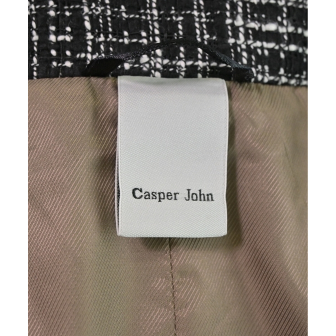 Casper John(キャスパージョン)のCasper John ステンカラーコート L 黒x白(ツイード) 【古着】【中古】 メンズのジャケット/アウター(ステンカラーコート)の商品写真