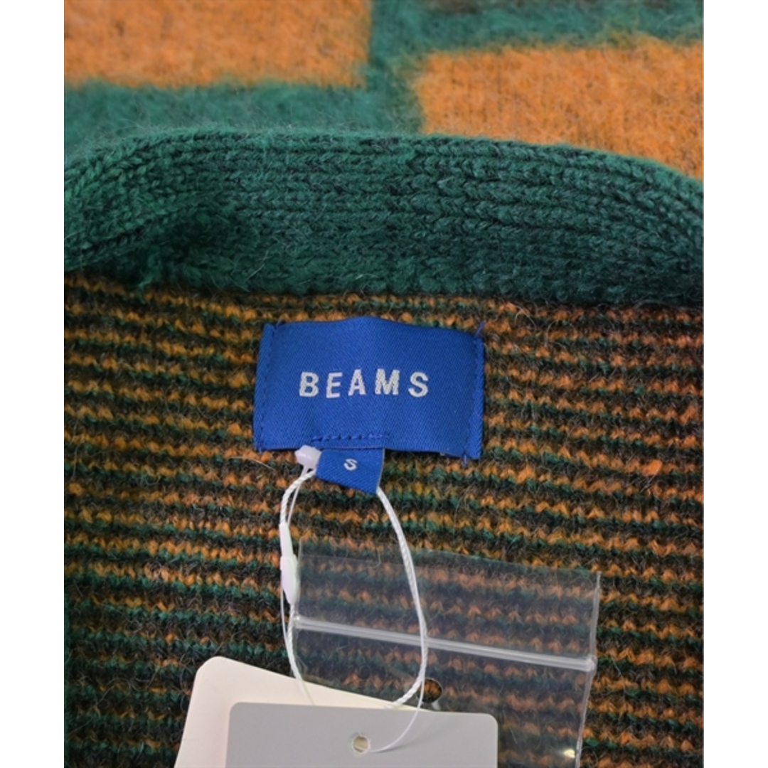 BEAMS(ビームス)のBEAMS ビームス カーディガン S オレンジx茶x緑(総柄) 【古着】【中古】 メンズのトップス(カーディガン)の商品写真