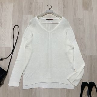 アズールバイマウジー(AZUL by moussy)のアズールバイマウジー ホワイト トップス サイズXL(カットソー(長袖/七分))