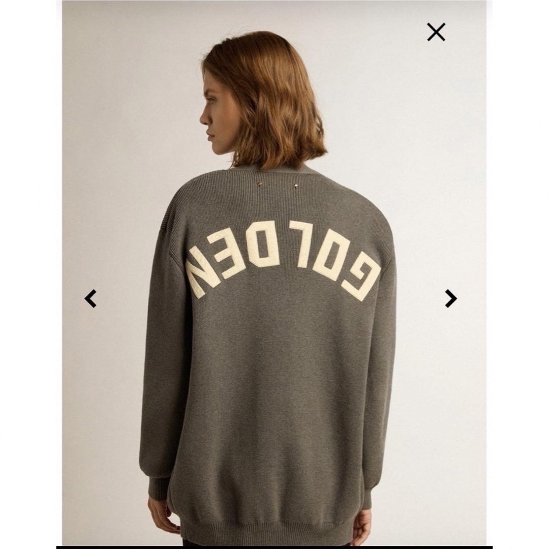 L'Appartement DEUXIEME CLASSE(アパルトモンドゥーズィエムクラス)のgolden goose back logo CARDIGAN knit M レディースのトップス(カーディガン)の商品写真