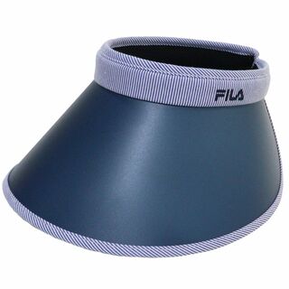 FILA - FILA フィラ サンバイザー ストライプ クリップ UV90%★ネイビー新品