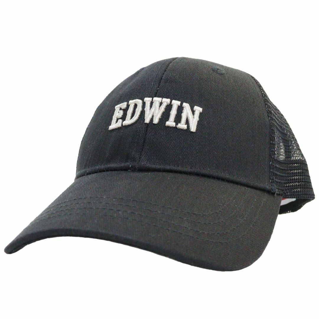 EDWIN(エドウィン)のEDWIN エドウィン メッシュキャップ ヘリンボン 調節可能★ブラック【新品】 メンズの帽子(キャップ)の商品写真