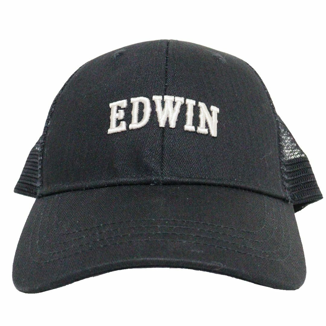 EDWIN(エドウィン)のEDWIN エドウィン メッシュキャップ ヘリンボン 調節可能★ブラック【新品】 メンズの帽子(キャップ)の商品写真