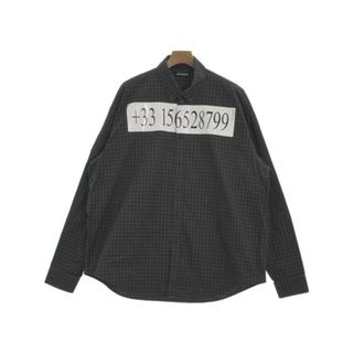 バレンシアガ(Balenciaga)のBALENCIAGA カジュアルシャツ 37(M位) 紺x白(チェック) 【古着】【中古】(シャツ)