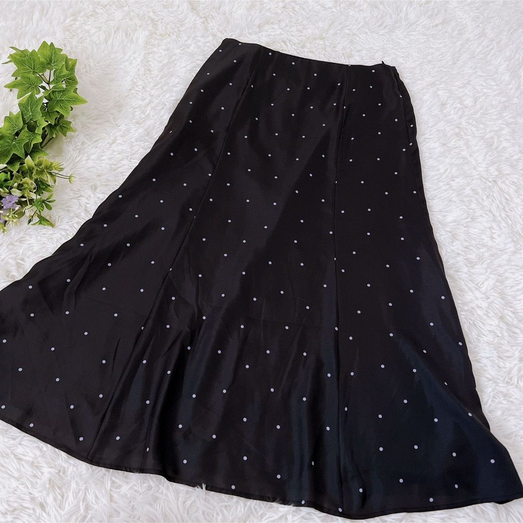 UNTITLED(アンタイトル)の【サイズ3】UNTITLED ドット ロング スカート 大きいサイズ ブラック レディースのスカート(ロングスカート)の商品写真