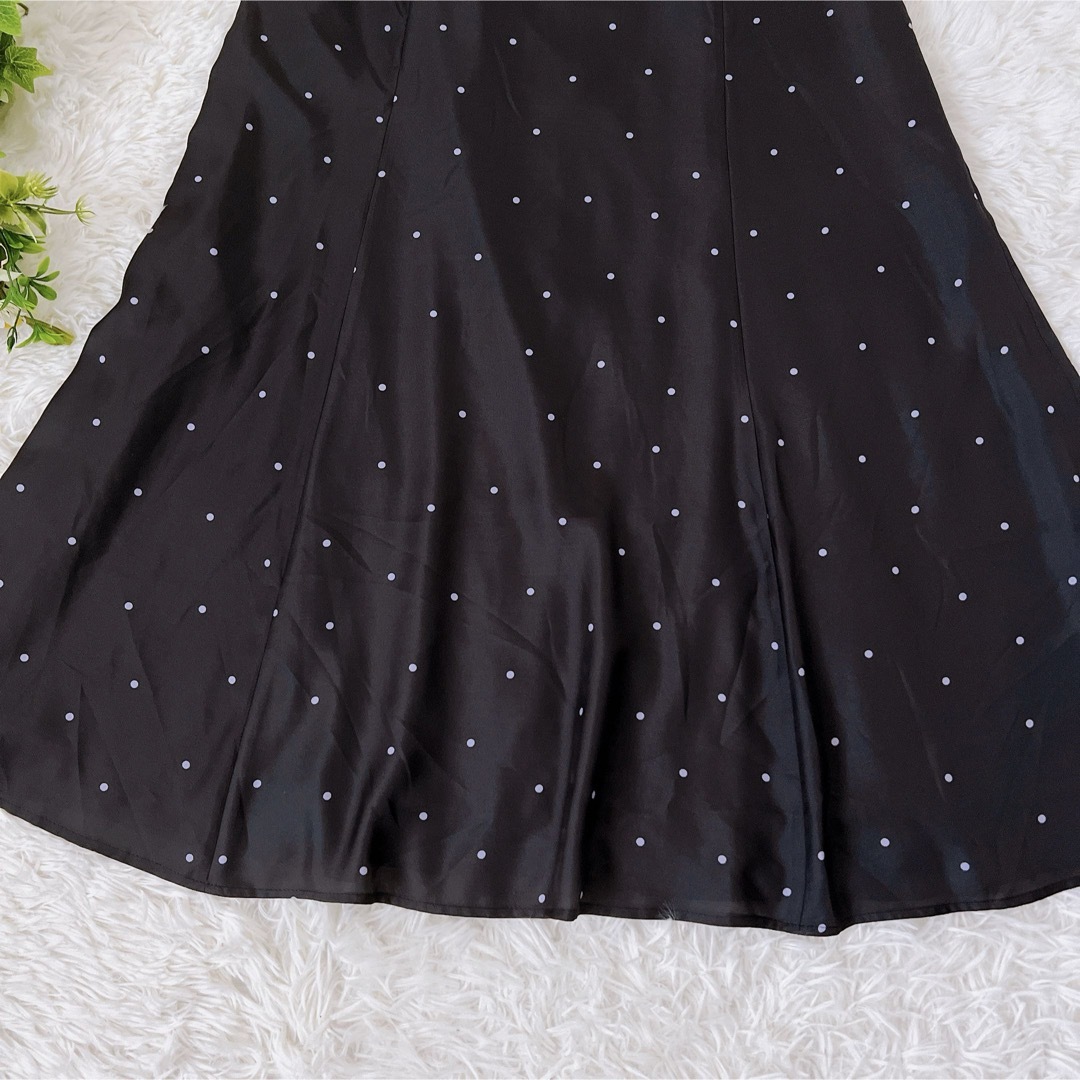 UNTITLED(アンタイトル)の【サイズ3】UNTITLED ドット ロング スカート 大きいサイズ ブラック レディースのスカート(ロングスカート)の商品写真