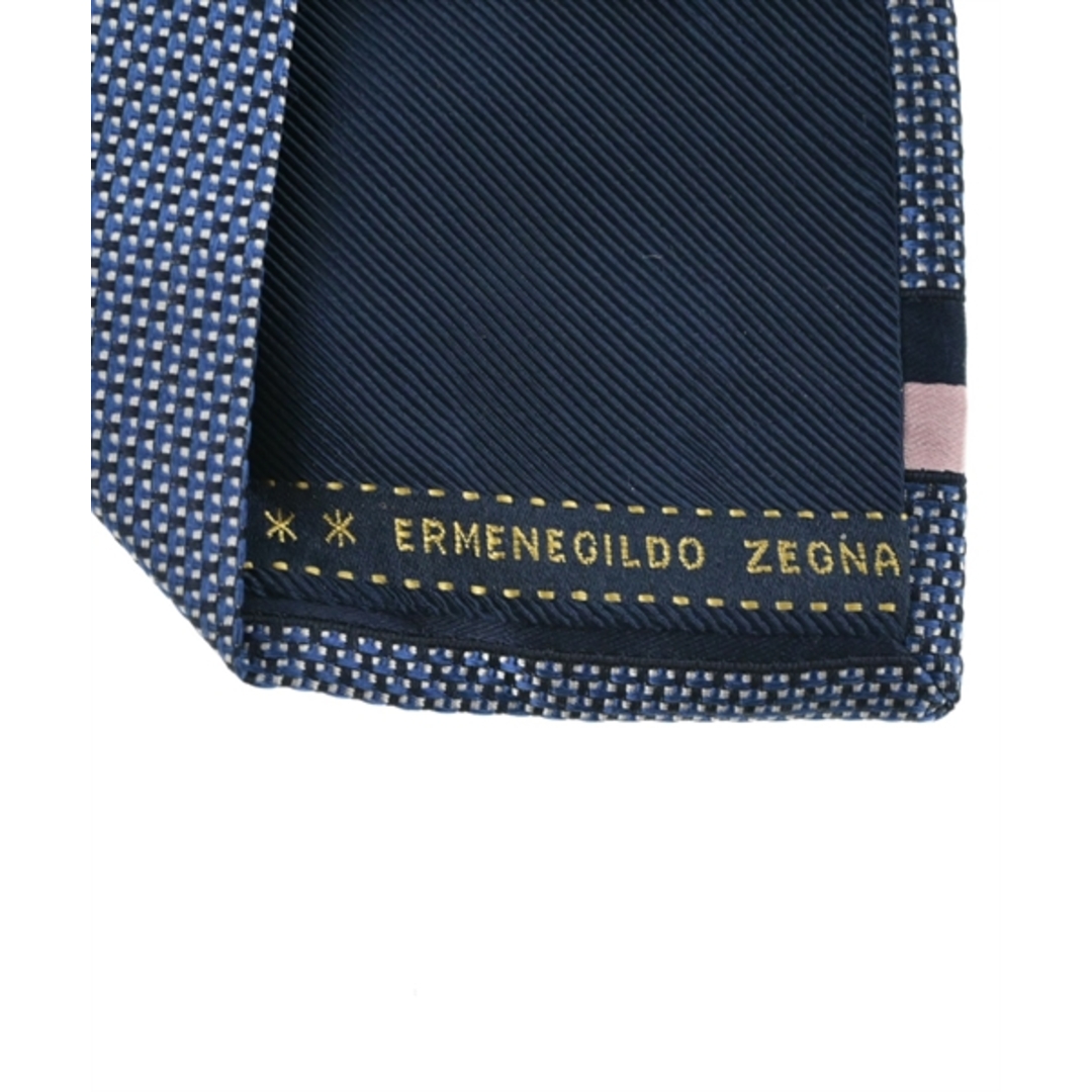 Ermenegildo Zegna(エルメネジルドゼニア)のErmenegildo Zegna ネクタイ - 紺系xピンク(レジメンタル) 【古着】【中古】 メンズのファッション小物(ネクタイ)の商品写真