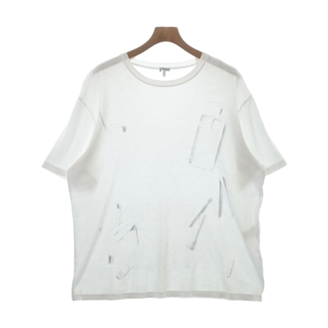 【新品未開封・送料無料】 ロエベ LOEWE - LOEWE Tシャツ・カットソー 【古着】【中古 白 L カットソー(半袖/袖なし)