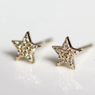 エステール(ESTELLE（As-me ESTELLE）)のK10YG k10 メレダイヤ ピアス 星 スター 金 ダイヤモンド アクセ(ピアス)