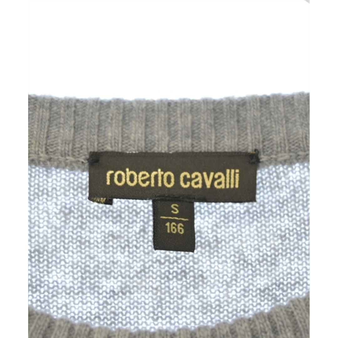 Roberto Cavalli(ロベルトカヴァリ)のroberto cavalli ニット・セーター S グレーx紫x黒(総柄) 【古着】【中古】 メンズのトップス(ニット/セーター)の商品写真