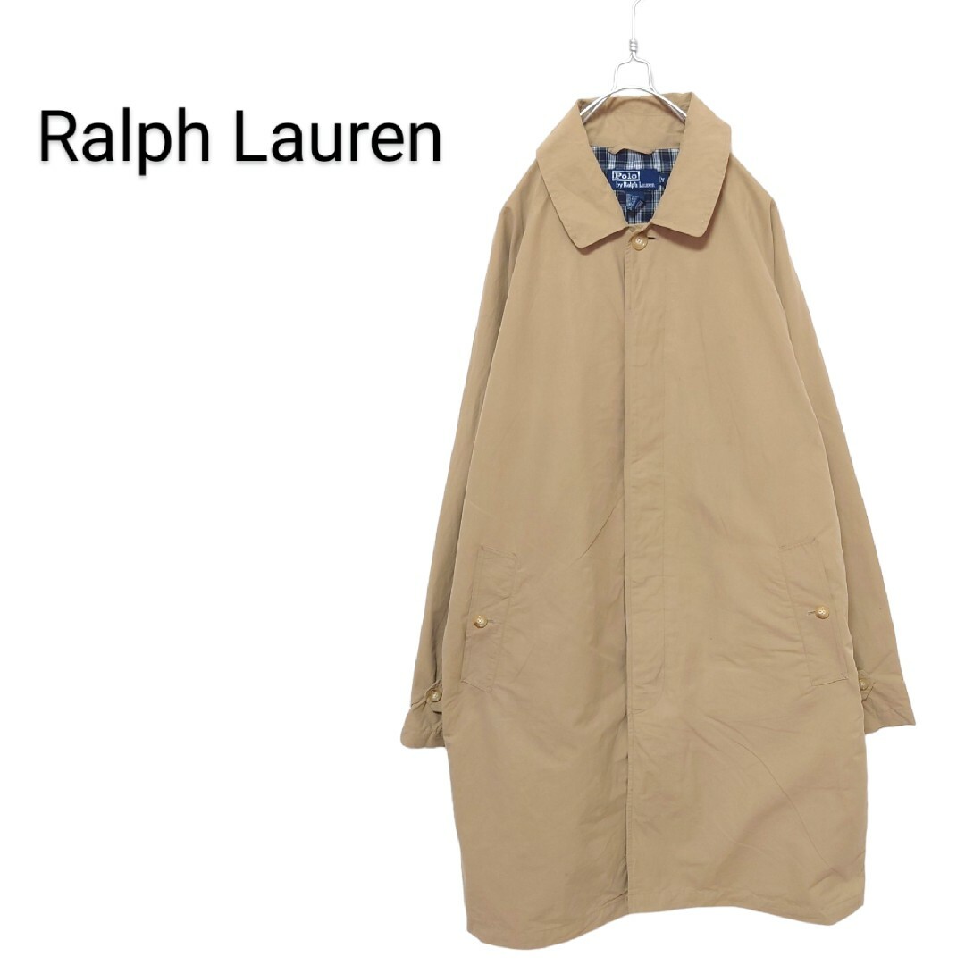 Ralph Lauren(ラルフローレン)の【Ralph Lauren】90's 裏地チェックステンカラーコート A1772 メンズのジャケット/アウター(ステンカラーコート)の商品写真