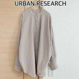 センスオブプレイスバイアーバンリサーチ(SENSE OF PLACE by URBAN RESEARCH)のアーバンリサーチ ストライプ柄　長袖ブラウス　シャツ　ベージュ(シャツ/ブラウス(長袖/七分))