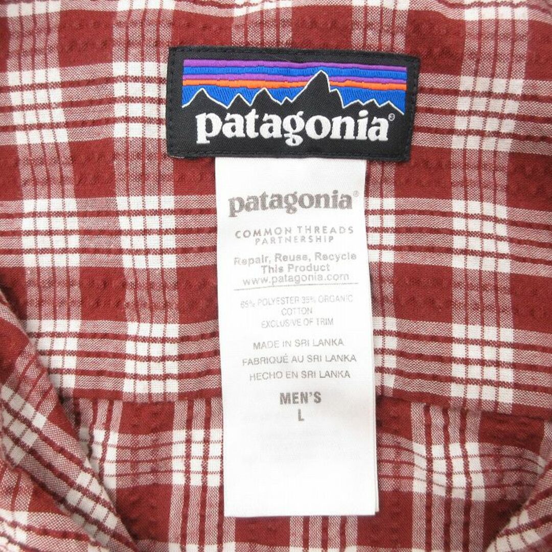 patagonia(パタゴニア)のXL★古着 パタゴニア patagonia 半袖 シャツ メンズ シアサッカー エンジ系他 チェック 24mar29 中古 トップス メンズのトップス(シャツ)の商品写真