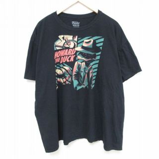 マーベル(MARVEL)のXL★古着 半袖 Tシャツ メンズ マーベル ハワードザダック 大きいサイズ コットン クルーネック 黒 ブラック 24mar29 中古(Tシャツ/カットソー(半袖/袖なし))