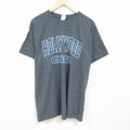 XL★古着 半袖 Tシャツ メンズ ハリウッド クルーネック グレー 霜降り …