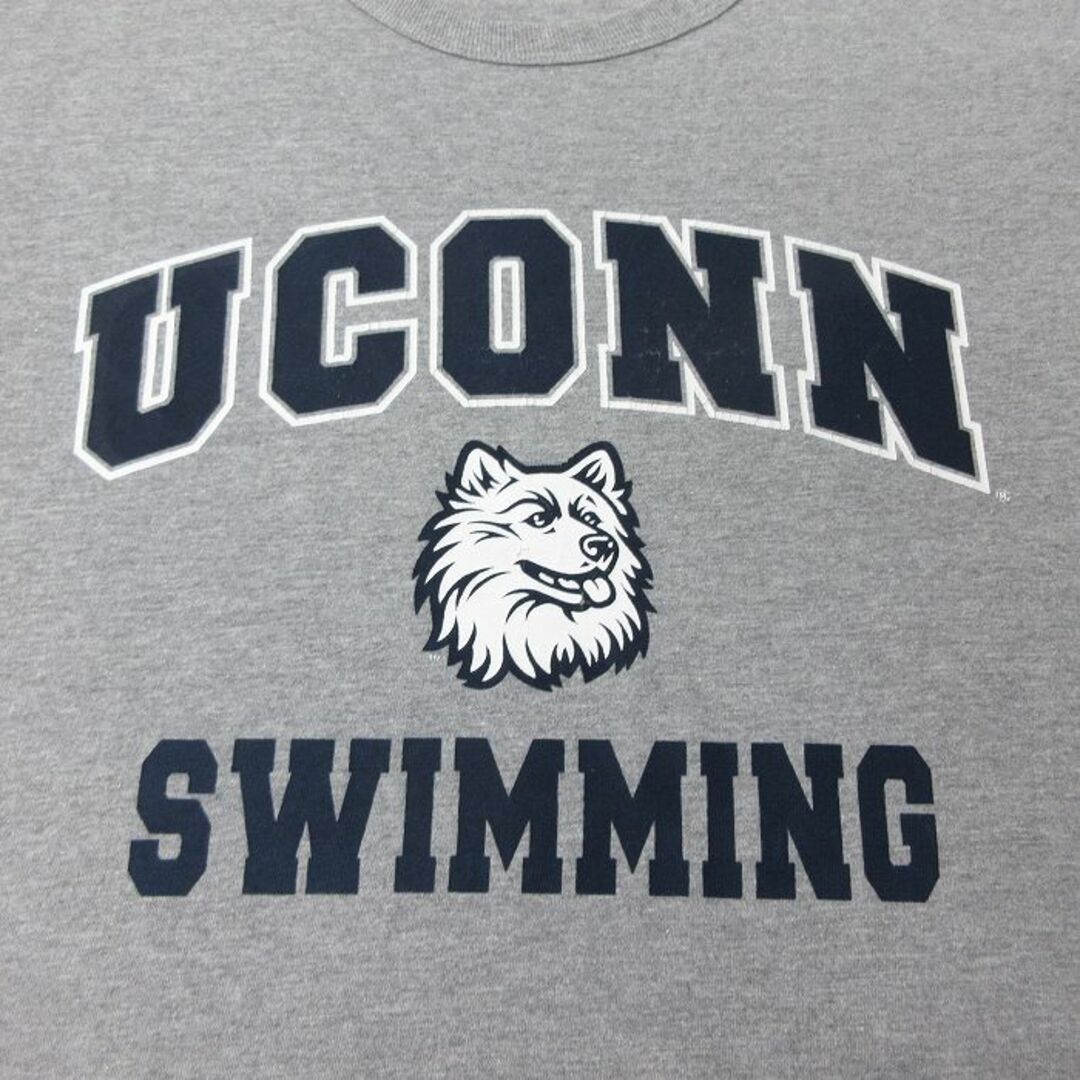 XL★古着 ラッセル 半袖 ビンテージ Tシャツ メンズ 00年代 00s UCONN スイミング 大きいサイズ クルーネック グレー 霜降り 24mar29 中古 メンズのトップス(Tシャツ/カットソー(半袖/袖なし))の商品写真