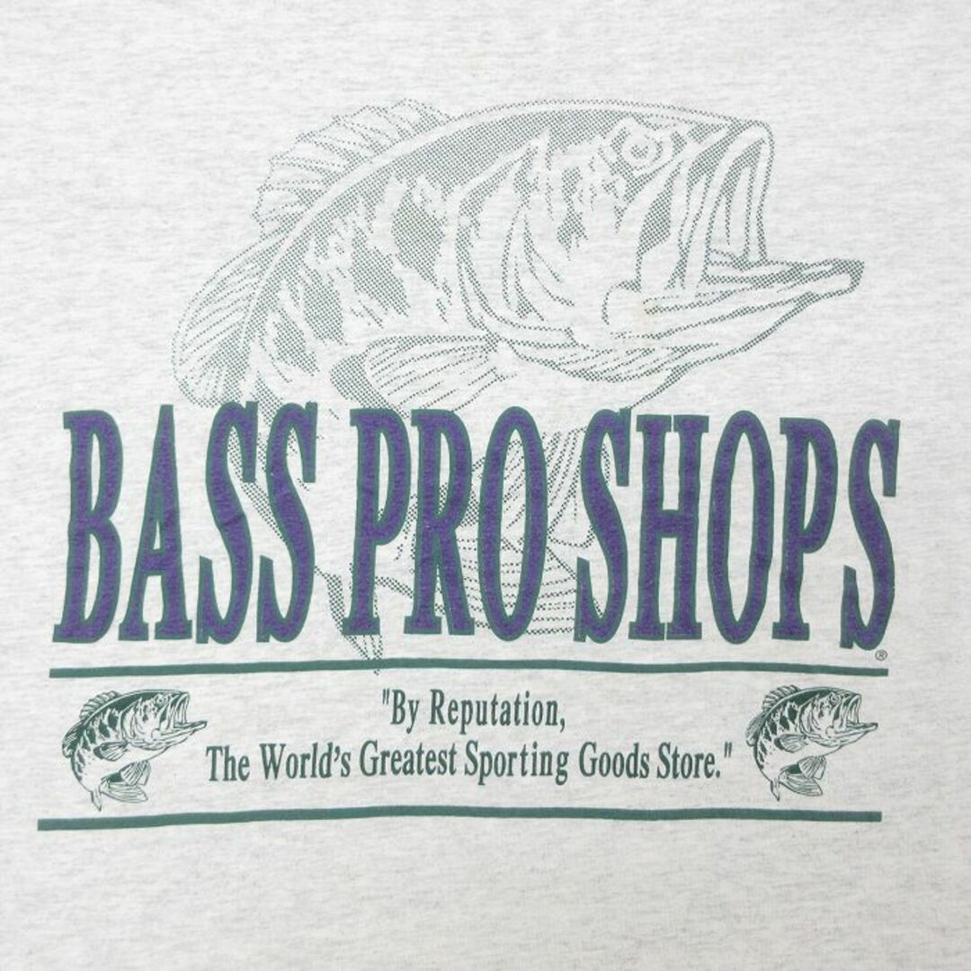 XL★古着 半袖 ラッセル ビンテージ Tシャツ メンズ 80年代 80s 魚 バスプロショップ 大きいサイズ クルーネック USA製 薄グレー 霜降り 【spe】 24mar29 中古 メンズのトップス(Tシャツ/カットソー(半袖/袖なし))の商品写真