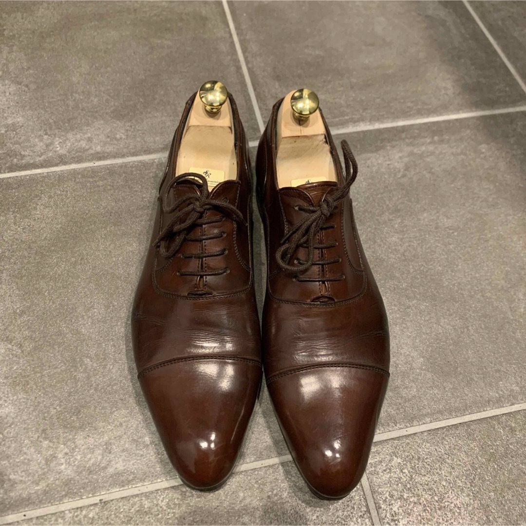 ブラウン　ストレートチップ　UK8.0革靴