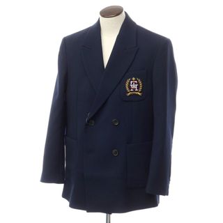 TOMMY HILFIGER - 【中古】トミーヒルフィガー TOMMY HILFIGER × CLOT ポリエステルウール ダブル カジュアルジャケット ネイビー【サイズL】【メンズ】