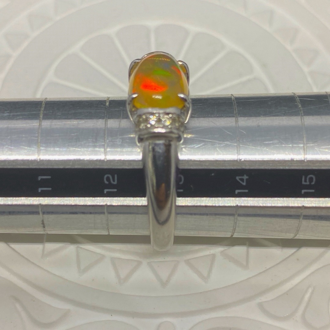 pt900 ファイヤーオパール　リングサイズ約13号 レディースのアクセサリー(リング(指輪))の商品写真