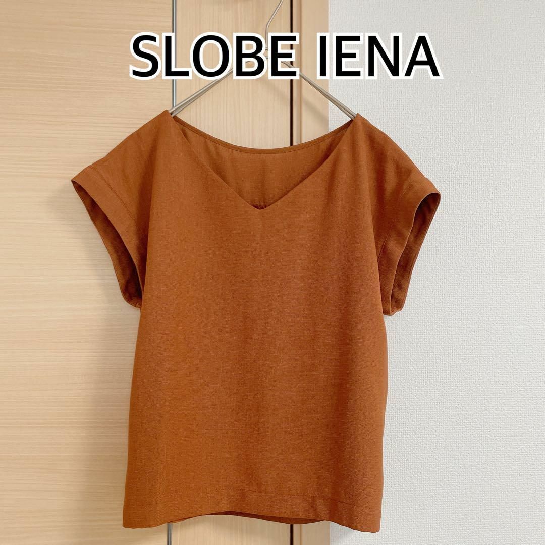 SLOBE IENA(スローブイエナ)のSLOBE IENA スローブイエナ　半袖Tシャツ　ブラウン　カットソー レディースのトップス(Tシャツ(半袖/袖なし))の商品写真