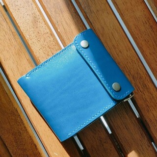 ルガトショルダーのコンパクトウォレット【琉球ブルー】【オールブルーver】(折り財布)