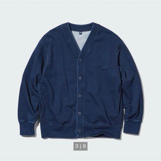 UNIQLO - 限定値下げ　UNIQLO インディゴスウェットカーディガン　XS