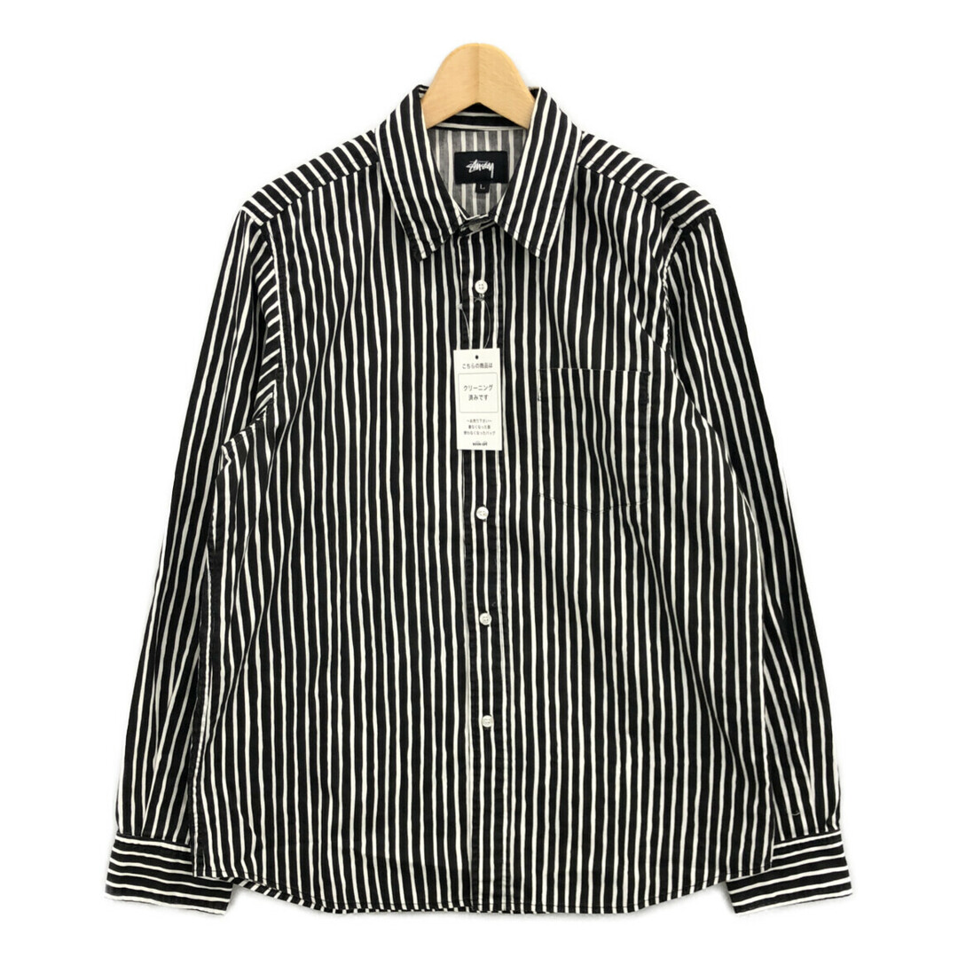 熱い販売 ストライプ柄 長袖シャツ STUSSY ステューシー メンズ トップス L その他