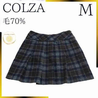 COLZA - コルザ レディース スカート ミニ チェック m 毛70% 春 colza