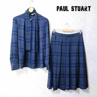 Paul Stuart - 美品 Paul Stuart 総柄 ボウタイシャツ×スカート セットアップ 上下