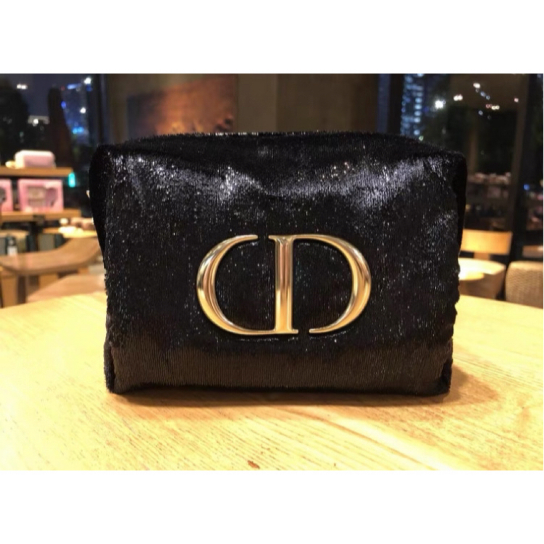 Christian Dior(クリスチャンディオール)の新品未使用　ディオール　ノベルティ　ポーチ　ブラック　DIOR レディースのファッション小物(ポーチ)の商品写真
