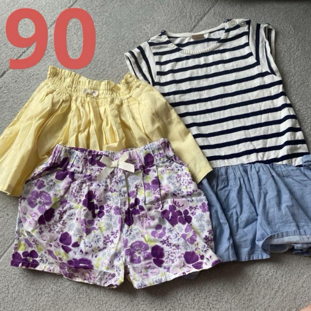 petit main(プティマイン)のプティマイン 3枚セット 90 キッズ/ベビー/マタニティのキッズ服女の子用(90cm~)(ワンピース)の商品写真