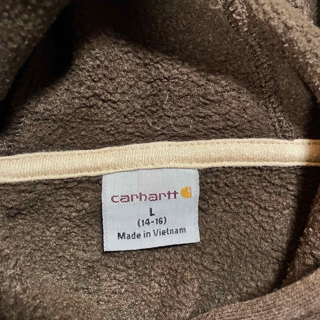 carhartt(カーハート)のカーハート レディース フロント ビックロゴ刺繍 パーカー ダークブラウン レディースのトップス(パーカー)の商品写真