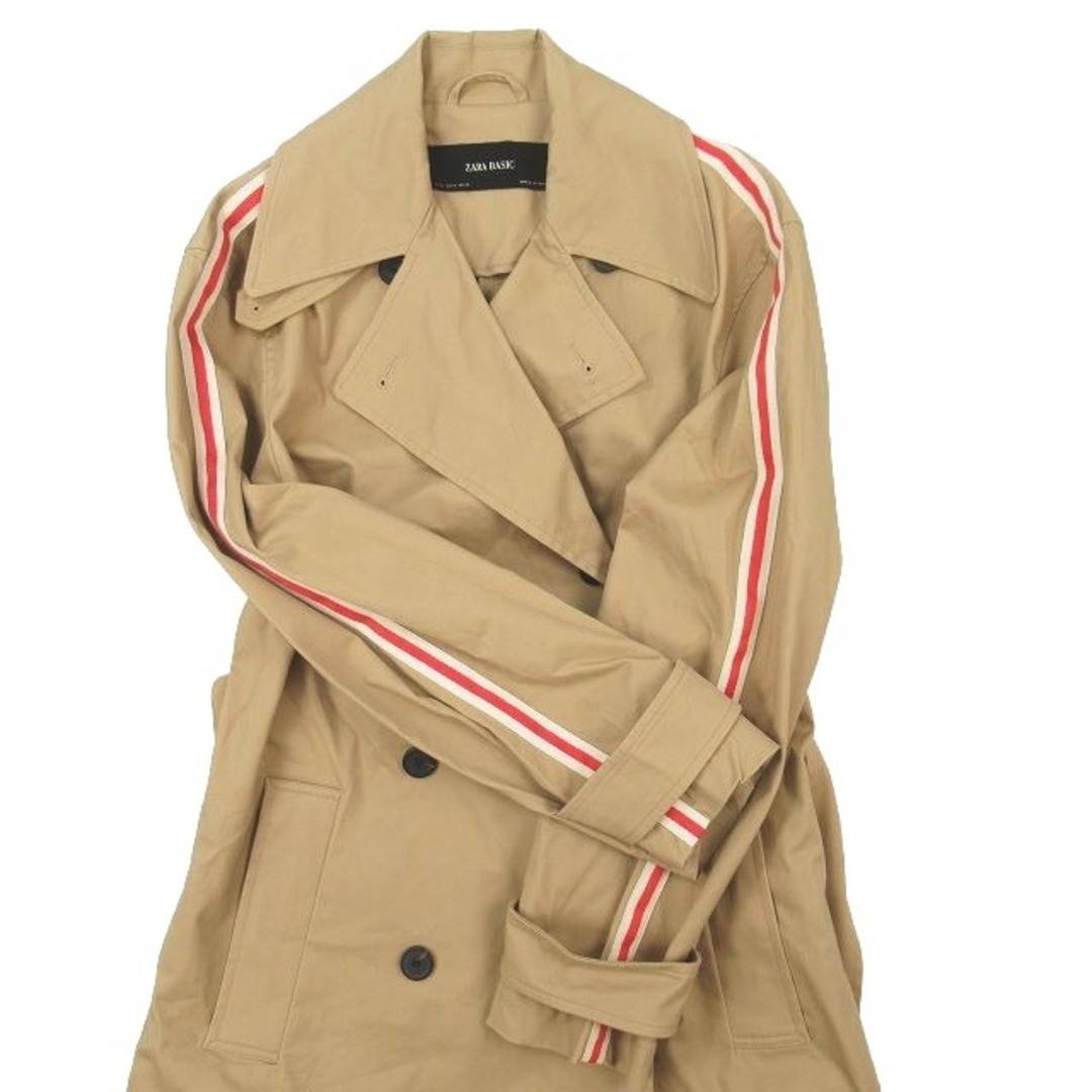 ZARA(ザラ)のザラ ZARA トレンチ コート ジャケット ロング丈 袖ライン ベルト付き レディースのジャケット/アウター(トレンチコート)の商品写真