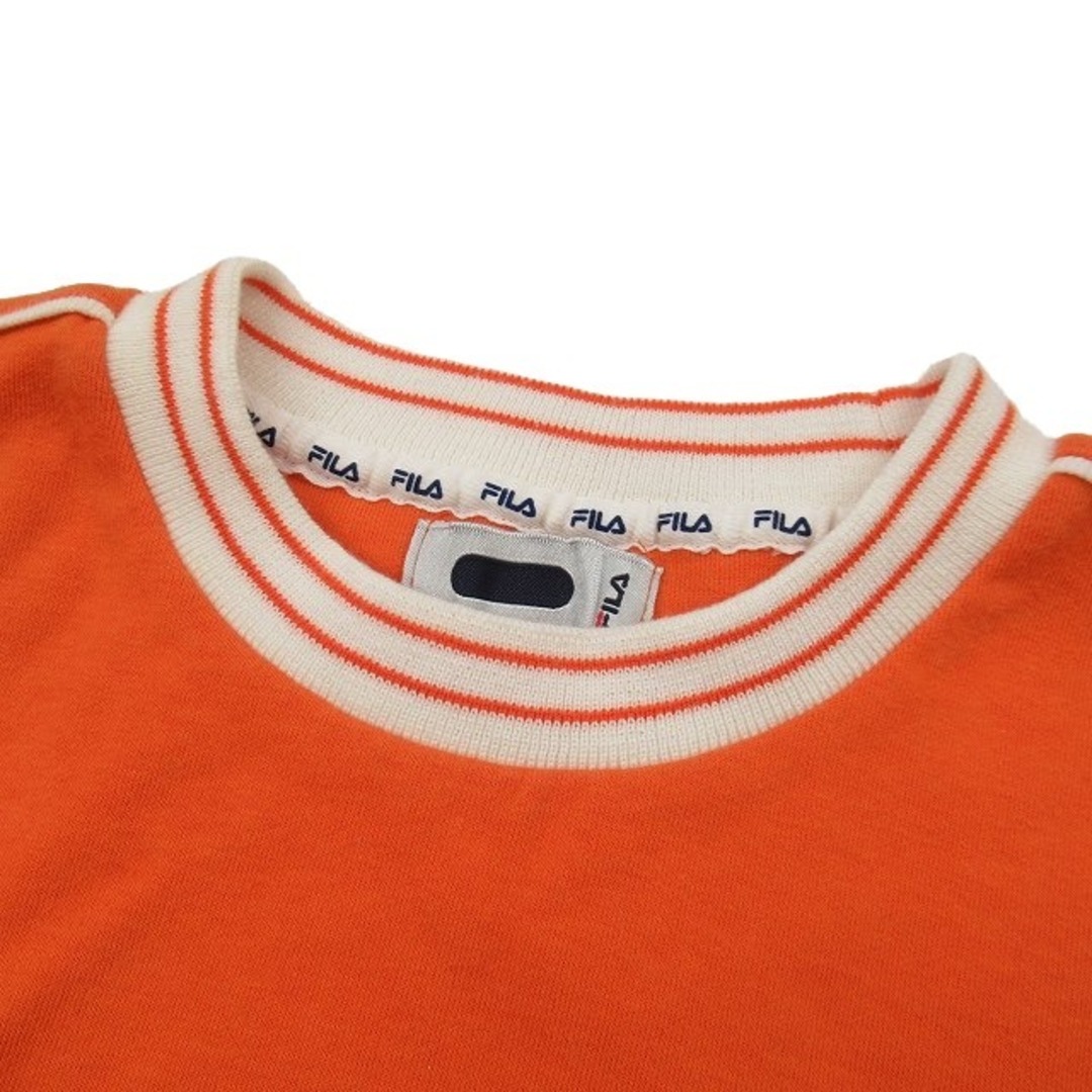 FILA(フィラ)のフィラ FILA ロゴ 刺繍 ライン スウェット トレーナー 長袖 M オレンジ メンズのトップス(その他)の商品写真