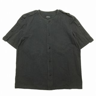 アーペーセー(A.P.C)のアーペーセー A.P.C. コットン ノーカラー シャツ ブラウス 半袖 ♪3(シャツ/ブラウス(半袖/袖なし))