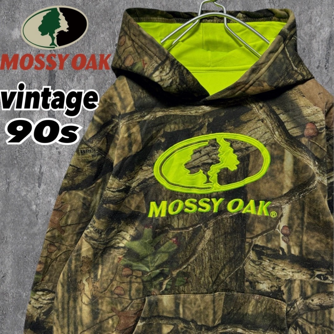 VINTAGE(ヴィンテージ)の古着 MOSSY OAK パーカー ツリーカモ 迷彩 リアルツリー カーキ メンズのトップス(パーカー)の商品写真