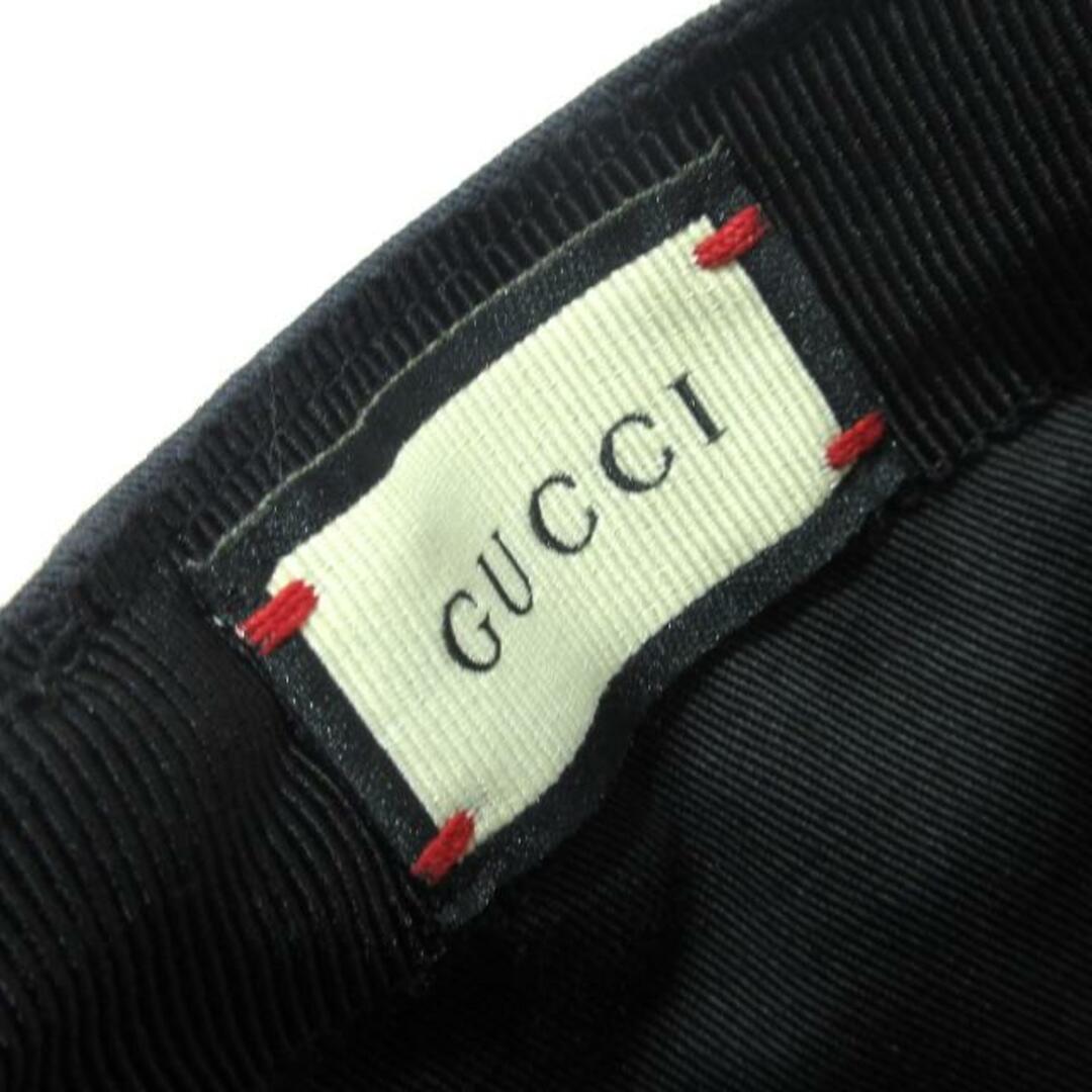 Gucci(グッチ)のGUCCI(グッチ) キャップ M 57cm美品  596211 3H149 黒×レッド 刺繍/サイズ:M コットン レディースの帽子(キャップ)の商品写真