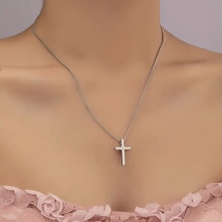 シルバー クロス 十字架 シンプル ネックレス その2(ネックレス)