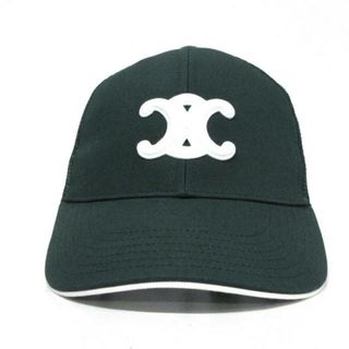 CELINE(セリーヌ) キャップ S美品 トリオンフ ベースボールキャップ 2AUN8969P.31DW ダークグリーン×白 コットン×ポリエステル CELINE(セリーヌ) キャップ S美品 トリオンフ ベースボールキャップ 2AUN8969P.31DW ダークグリーン×白 コットン×ポリエステル