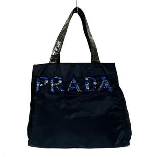 プラダ(PRADA)のPRADA(プラダ) ハンドバッグ - ネイビー ビジュー ナイロン×パイソン(ハンドバッグ)