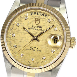 チュードル(Tudor)のチュードル TUDOR 76213G プリンス デイトデイ 10Pダイヤ 自動巻き メンズ _810088(腕時計(アナログ))
