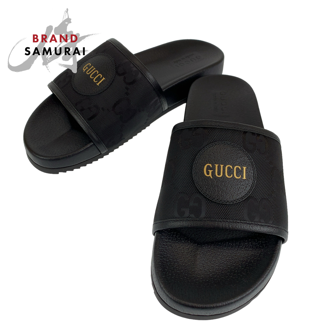 Gucci(グッチ)の新品未使用 GUCCI グッチ GG柄 スライドサンダル ブラック 黒 PVC サンダル ビーチサンダル メンズ 405482 【中古】 メンズの靴/シューズ(サンダル)の商品写真