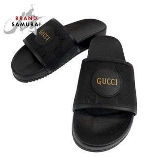 新品未使用 GUCCI グッチ GG柄 スライドサンダル ブラック 黒 PVC サンダル ビーチサンダル メンズ 405482 【中古】