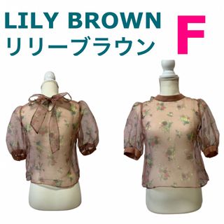 リリーブラウン(Lily Brown)のLILY BROWN 【美品】シースルー☆トップス　重ね着風　可愛い系　F(カットソー(半袖/袖なし))