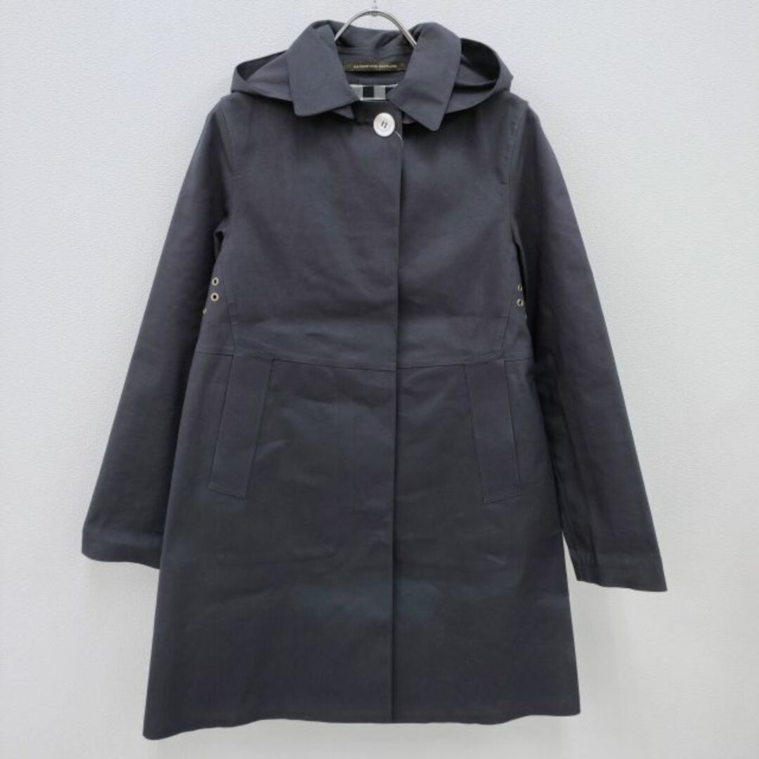 MACKINTOSH(マッキントッシュ)のMackintosh ゴム引き 英国製 サイズ34 ステンカラーコート ネイビー レディース マッキントッシュ【中古】4-0317M☆ レディースのジャケット/アウター(トレンチコート)の商品写真