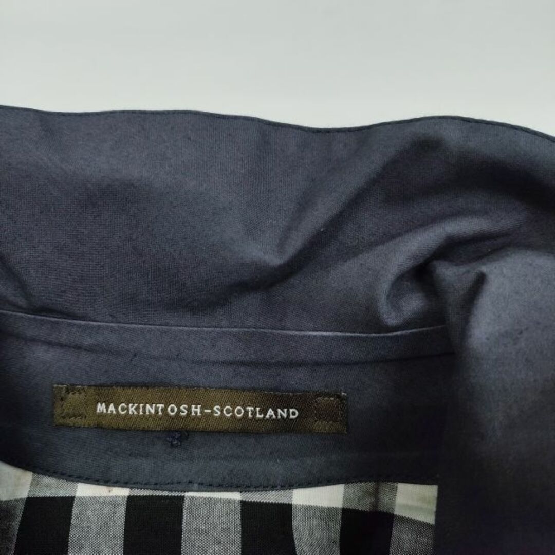 MACKINTOSH(マッキントッシュ)のMackintosh ゴム引き 英国製 サイズ34 ステンカラーコート ネイビー レディース マッキントッシュ【中古】4-0317M☆ レディースのジャケット/アウター(トレンチコート)の商品写真