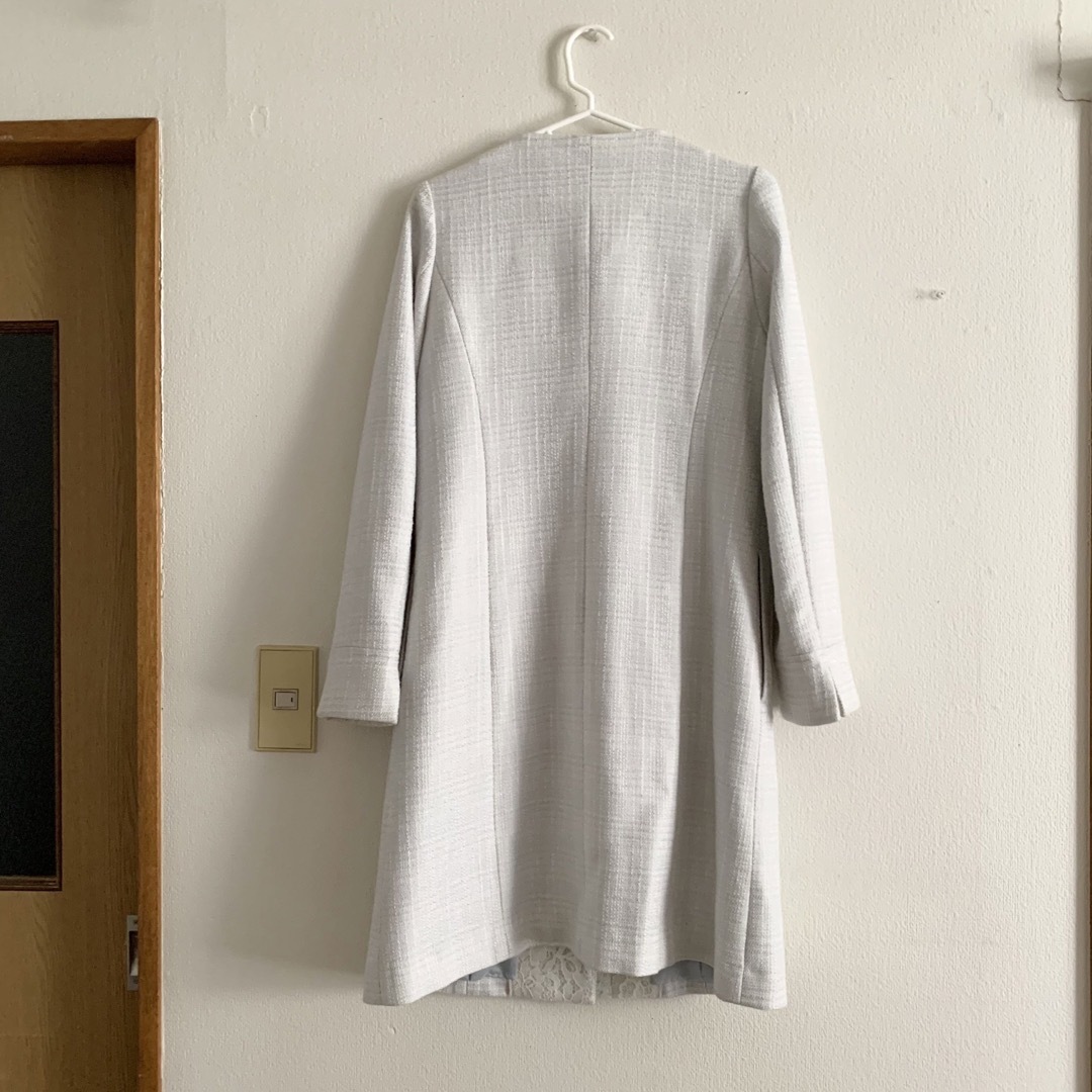 PROPORTION BODY DRESSING(プロポーションボディドレッシング)の美品　プロポーションボディドレッシング　ツイードコート　ロングコート　ブルー レディースのジャケット/アウター(ロングコート)の商品写真