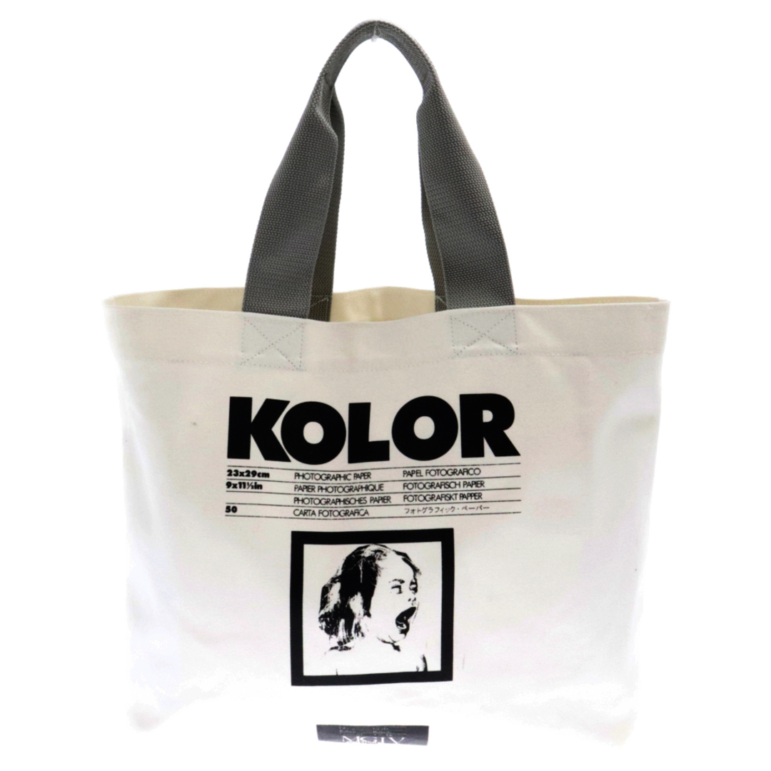 kolor(カラー)のkolor カラー Rakuten Fashion 限定 プリントトートバッグ キャンバス ホワイト メンズのバッグ(トートバッグ)の商品写真