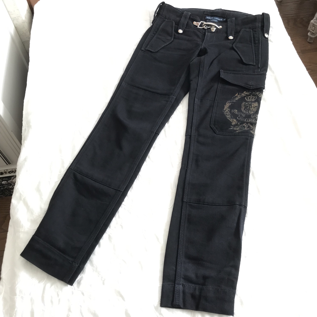 Ralph Lauren(ラルフローレン)のラルフローレン ビット金具付 ロゴ エンブレム プリント カーゴ  パンツ 9 レディースのパンツ(ワークパンツ/カーゴパンツ)の商品写真